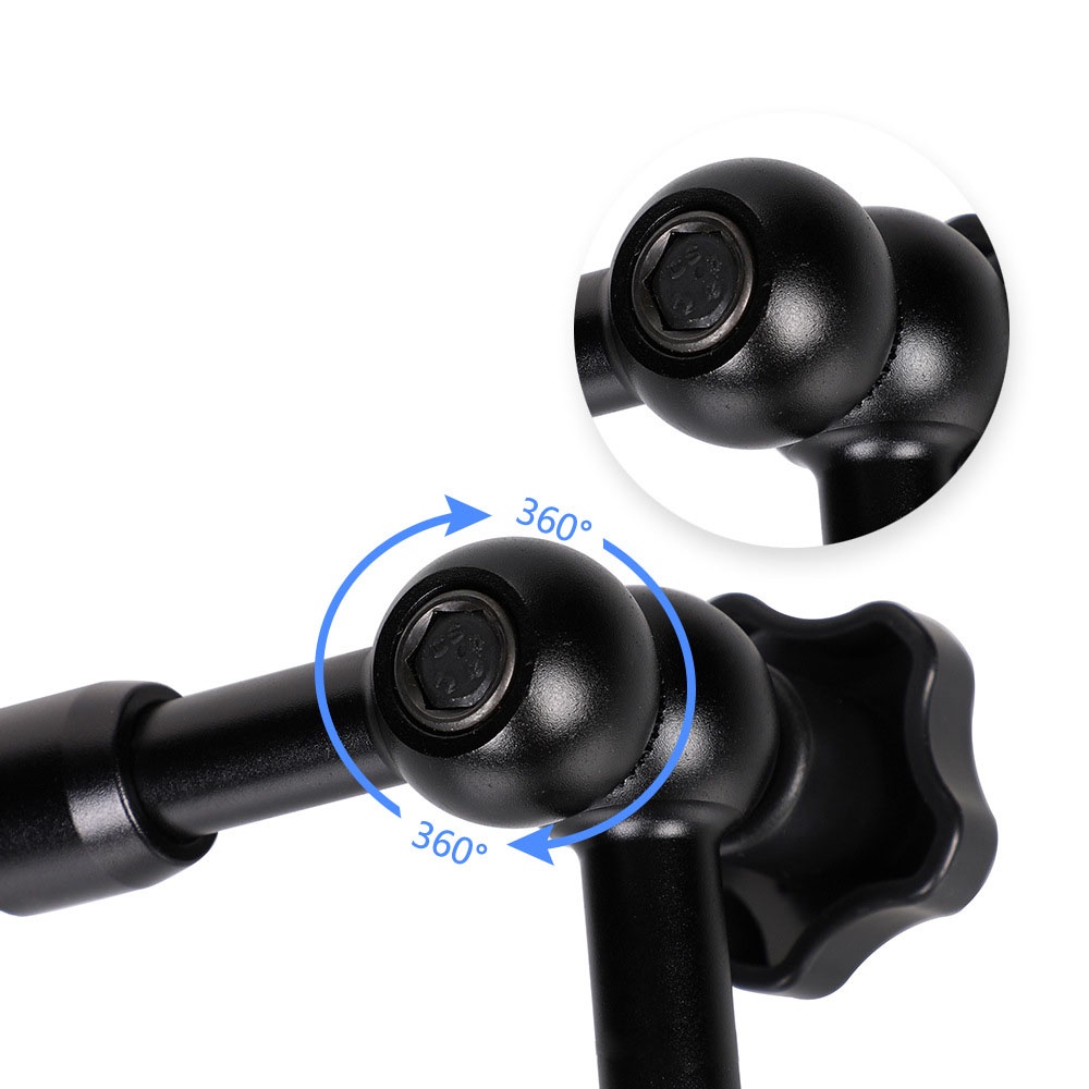 Combo bộ tay khớp nối đa năng magic arm kích thước 7 inch + kẹp càng cua kim loại kích thước lớn hàng chính hãng