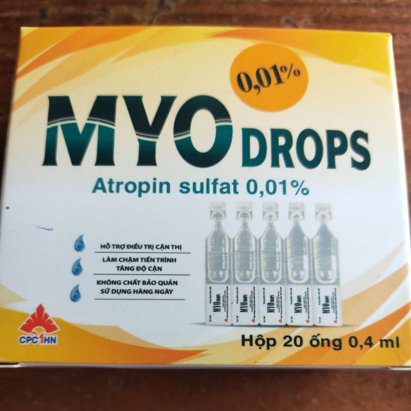 Tra mắt hỗ trợ mắt cận Myo drops hộp 20 ống
