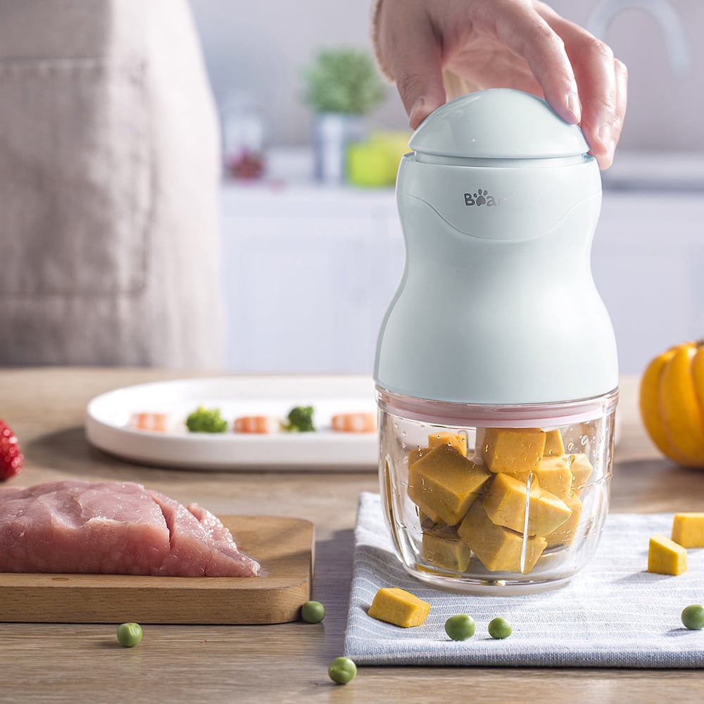 Máy Xay Thịt Ăn Dặm Cho Bé Bear GR-B03V2 0,3l Thiết Kế 3 Lưỡi Dao Sắc Bén, Chất Liệu Thuỷ Tinh Borosilicat