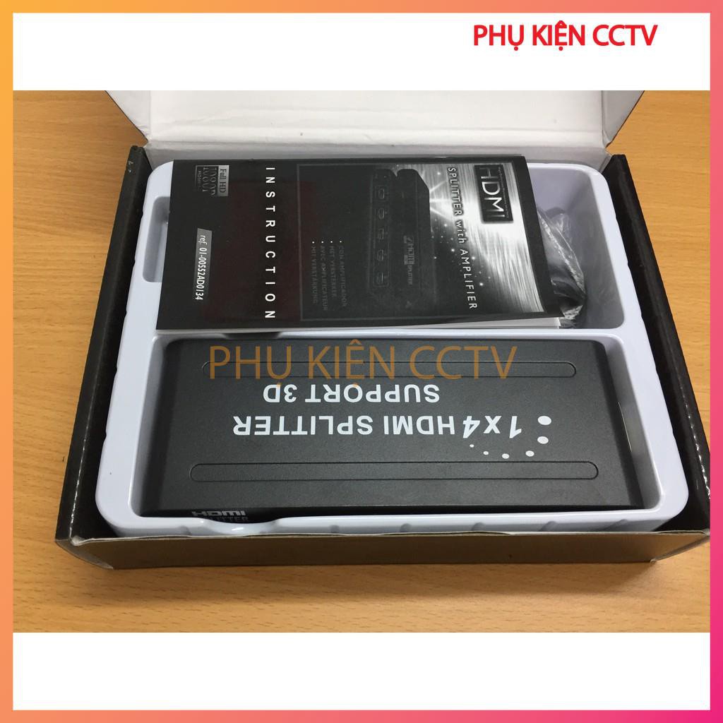 SIEU KHUYẾN MẠI Bộ chia HDMI 1 ra 4 Splitter Kết Nối Máy Tính, Đầu Ghi CAMERA Ra Hai Màn Hình Chiếu Cùng Lúc