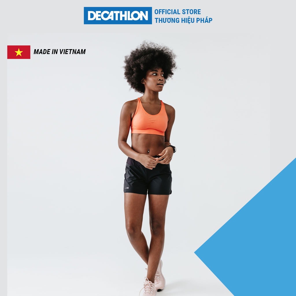 Quần short chạy bộ nữ KALENJI run dry nhanh khô - Đen