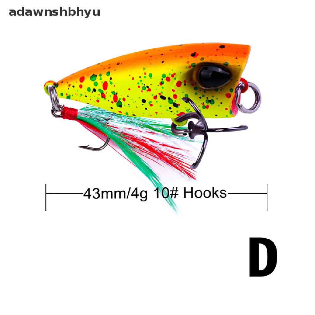 adawnshbhyu 4.3cm/4g mini popper lure trout lures ultralight fishing lure topwater Crankbait VN