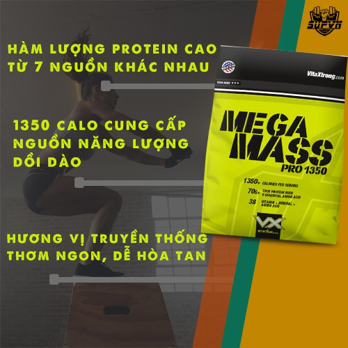 Mega Mass Extreme 1350 12lbs - Sữa tăng cân nhanh dành cho người gầy Mass VitaXtrong Mega Mass 5.6kg