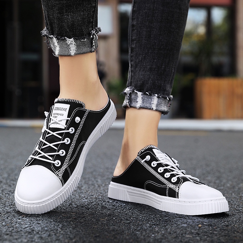 Giày lười vải canvas đế bằng trọng lượng nhẹ dành cho nam