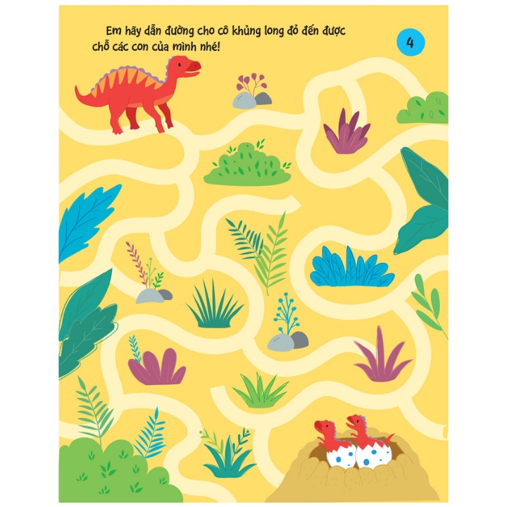 Sách Thiếu Nhi - 90++ Trò Chơi Phát Triển Chỉ Số IQ Cho Bé - Các Loài Khủng Long