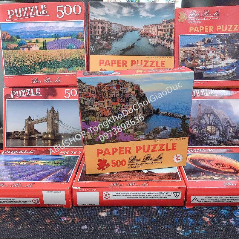 Tranh Ghép Hình - Ghép Tranh 500 Miếng Puzzle, Đồ Chơi Rèn Luyện Não Bộ