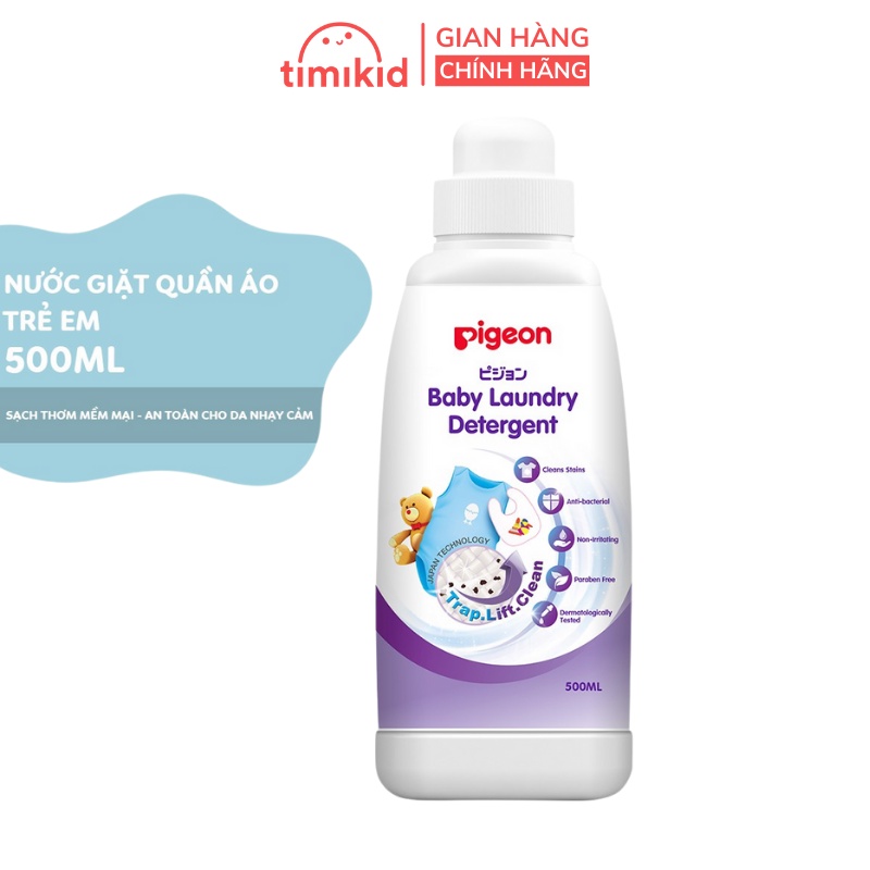 Nước giặt quần áo trẻ em Pigeon ECO chai 500ml túi 450ml sạch, thơm, an toàn cho da nhạy cảm