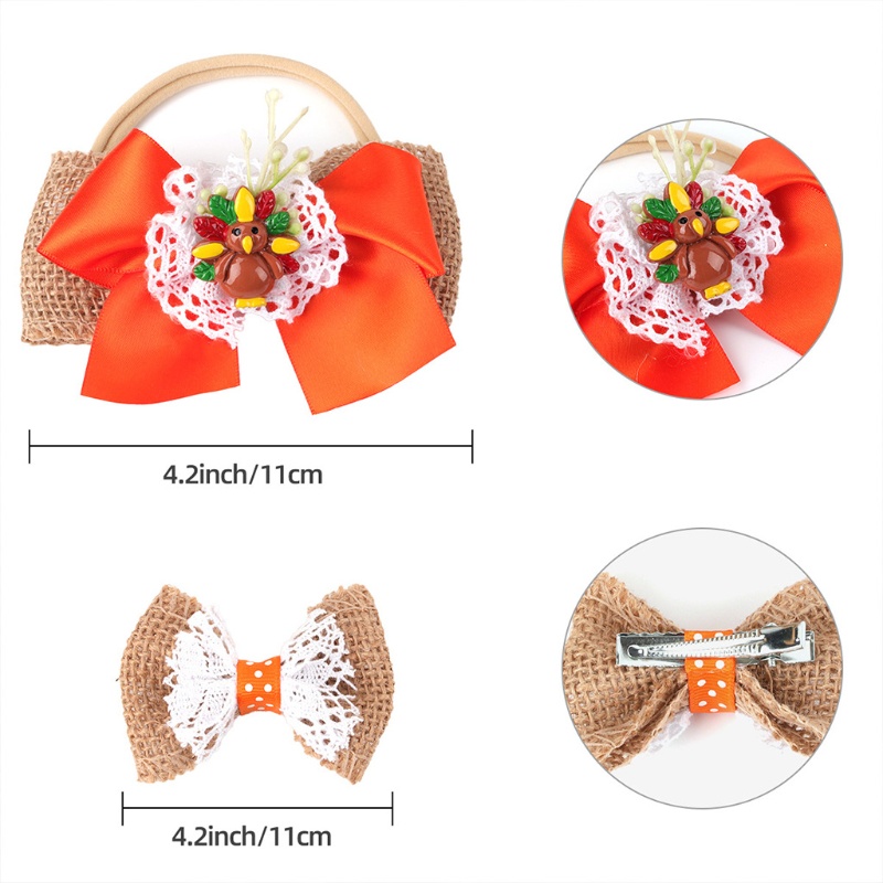 Set 3 Kẹp Tóc Hình Bướm Phối Ren Xinh Xắn Dành Cho Bé Gái