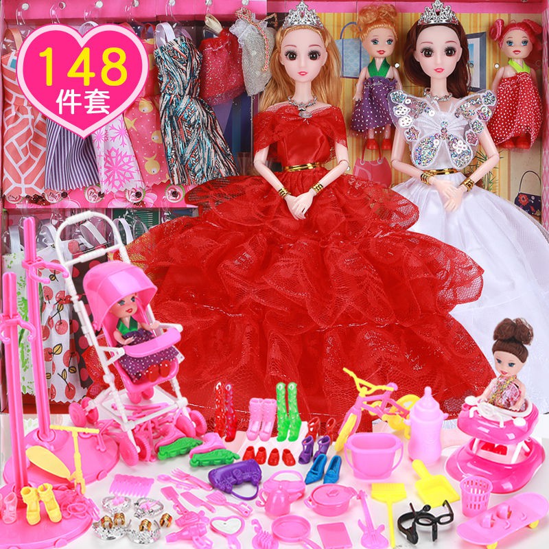 Bộ Đồ Chơi Búp Bê Barbie Mặc Đầm Cưới Kiểu Công Chúa Dễ Thương Cho Bé Gái