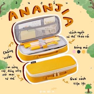Hộp Bút Vải Có Quai Xách Ananjia Angoo Pencil Case