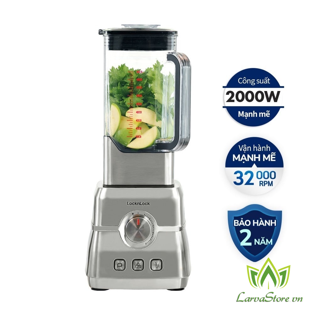 Máy Xay Sinh Tố Siểu Mạnh LocknLock Premium High Speed Blender 2000W EJM476SLV (BH Chính Hãng 2 Năm)