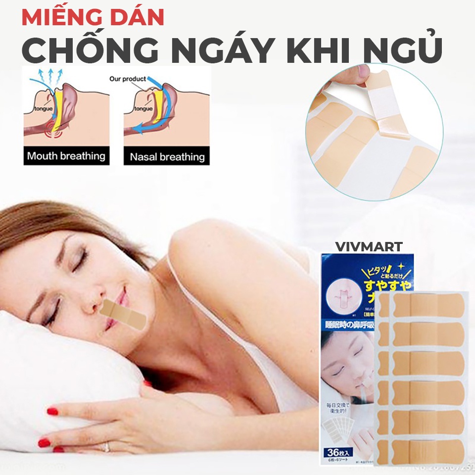 [Tuyệt Phẩm] Miếng Dán Chống Ngáy Nhật Bản, Chống Há Miệng Khi Ngủ Cho Người Lớn Và Trẻ Em