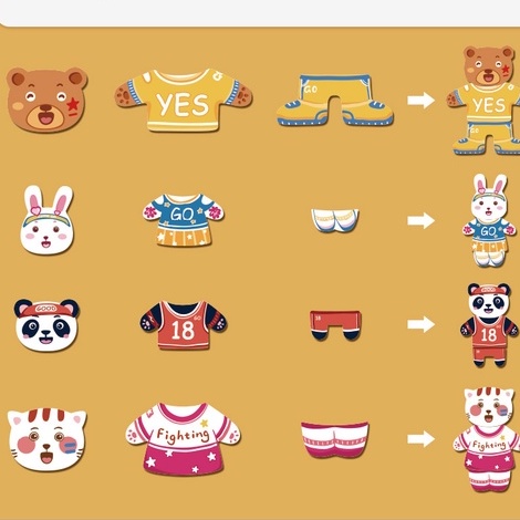 Ghép Hình Thời Trang Gia Đình Gấu Thỏ Giúp Bé Phát Triền Sự Sáng Tạo Khả Năng Tư Duy Logic