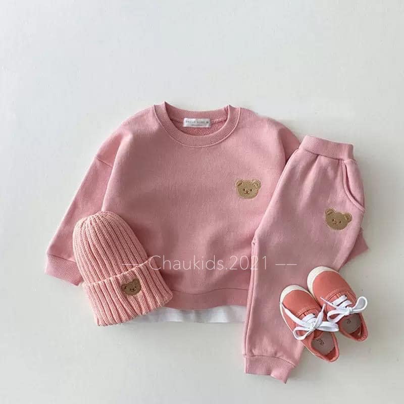 Bộ thun Cotton zip Hàn xịn sò cho bé