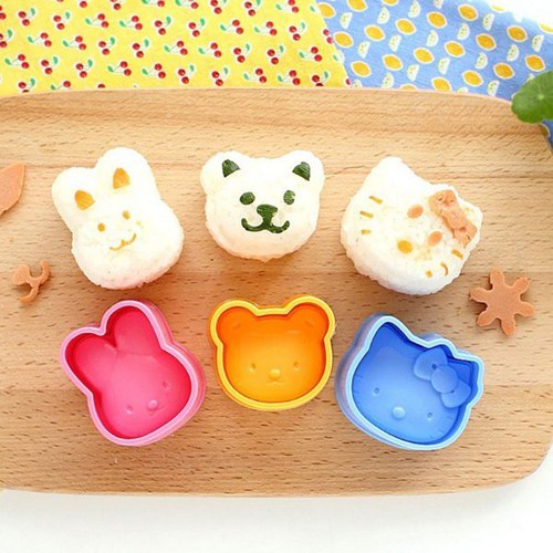 Set 3 Khuôn Ép Cơm Nhiều Hình Ngộ Nghĩnh Kích Thích Bé Ăn Ngon Miệng