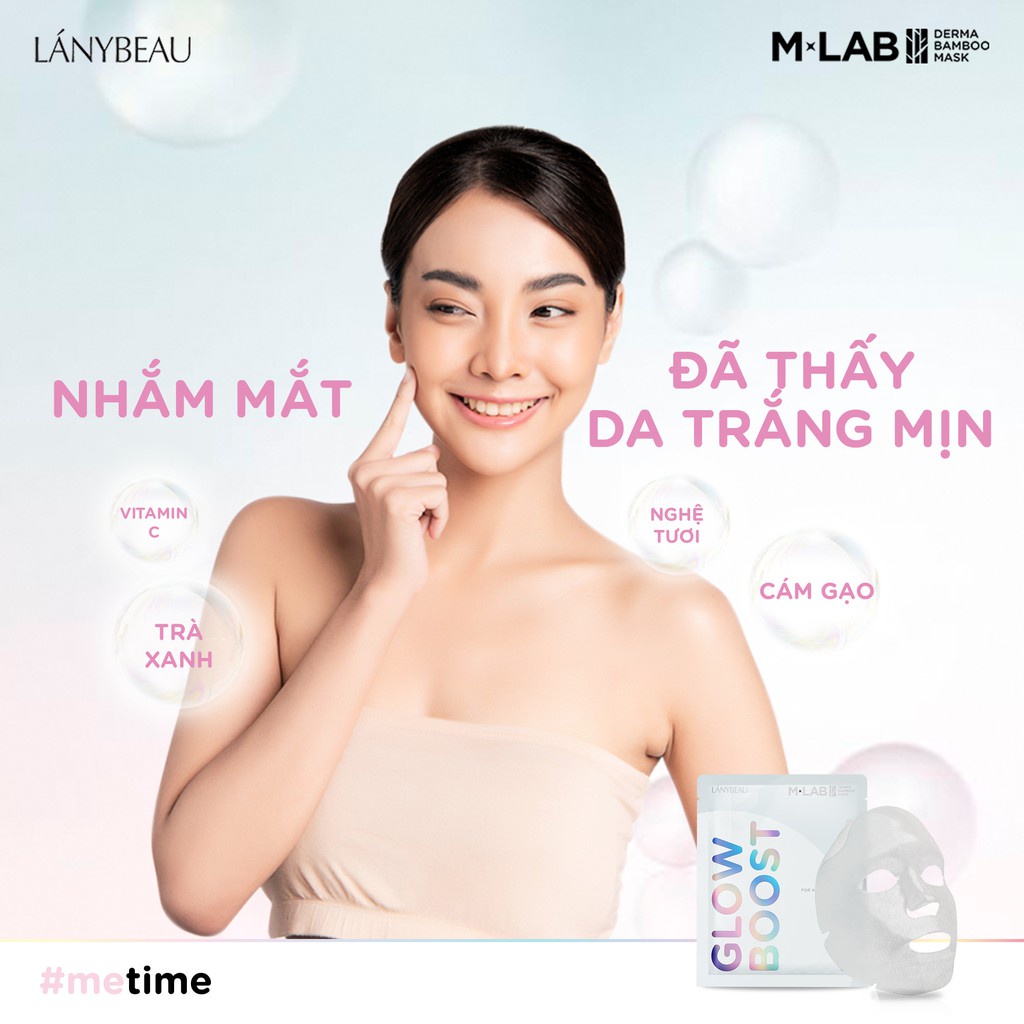 Mặt nạ dưỡng da trắng sáng, đều màu MLAB Derma Bamboo Glow Boost (28g/miếng) Căng Bóng