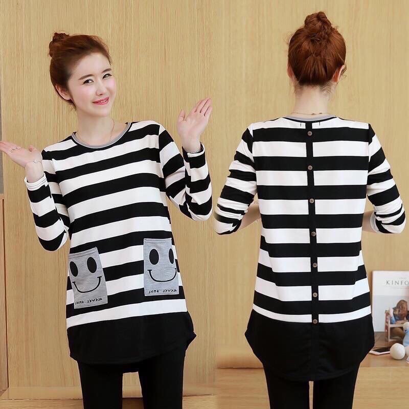 Áo Bầu tay dài ,Hàng coton 100% ♦️Hàng loại 1 ♦️kiểu dáng dài ♦️freesize 45kg-68kg