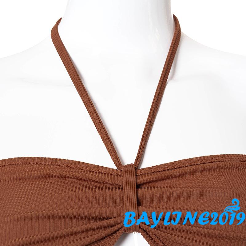 Áo Croptop Dệt Kim Sát Nách Màu Trơn Thời Trang Cho Nữ