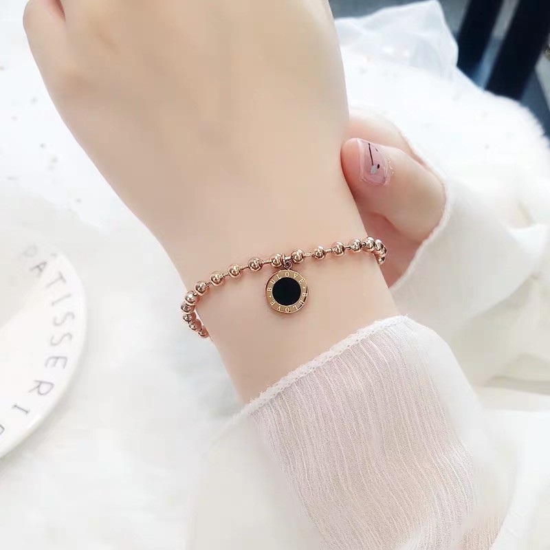 Vòng Tay Thép Titan Mạ Vàng Hồng 18K Phong Cách Âu Mỹ Thời Trang
