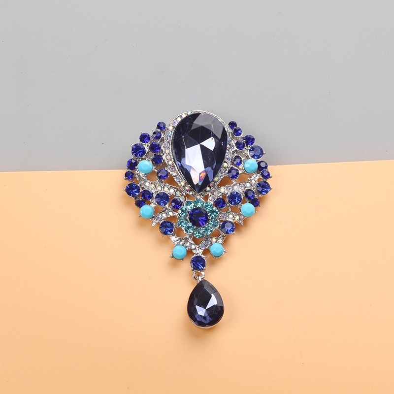 Ghim Cài Áo Hình Hoa Pha Lê Cỡ Lớn Phong Cách Anh Quốc Thời Trang Cổ Điển