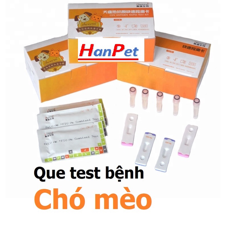 Doremiu-(1 que) Que test bệnh PARVO và CARE cho chó (CPV CDV) dụng cụ phòng khám chó mèo