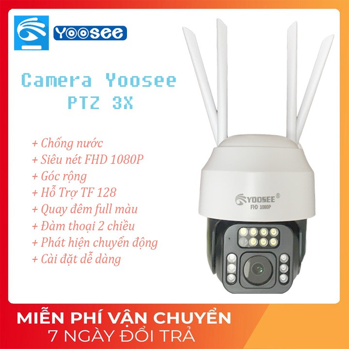 [ Ảnh Thật ] Camera Wifi Yoosee PTZ 3X Thiết Kế Cảm Biến Hồng Ngoại Và Đèn LED Bao Quanh Tạo Hình Mắt Nhện