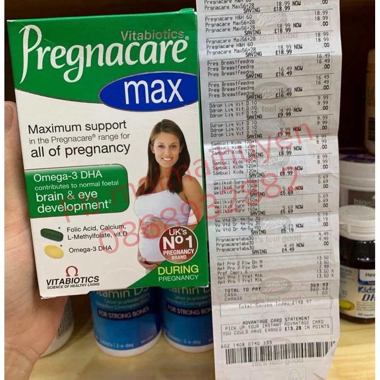 Vitamin Bầu Pregnacare Max Anh hộp 84 viên