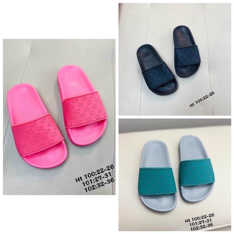 Dép lê GUCCI chữ chìm siêu nhẹ cho bé trai và bé gái size 22-36
