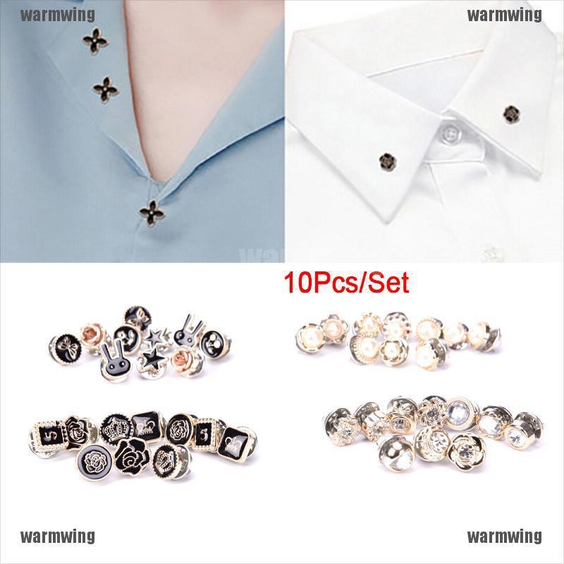 Set 10 Khuy Cài Áo Hình Bông Hoa Đính Ngọc Trai Nhân Tạo Thời Trang