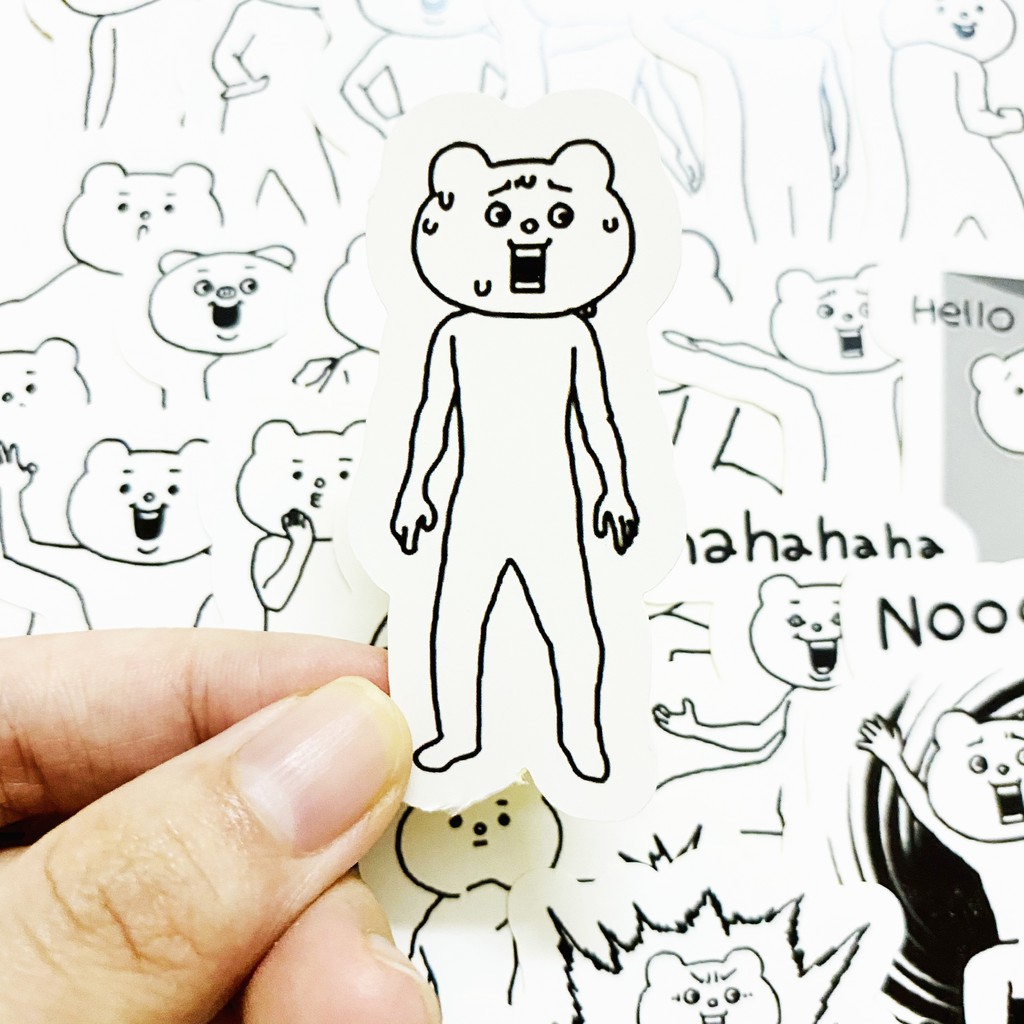 Bộ 32 miếng sticker betakkuma  dán trang trí laptop, máy tính bỏ túi, vali, điện thoại, đàn ghita, hộp..