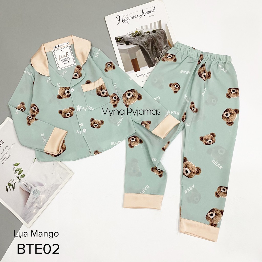 Bộ pijama Mẹ và bé, chất Lụa mango mềm mịn