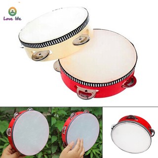 Trống lắc cầm tay 6 Inch vui nhộn bằng gỗ dành cho bé