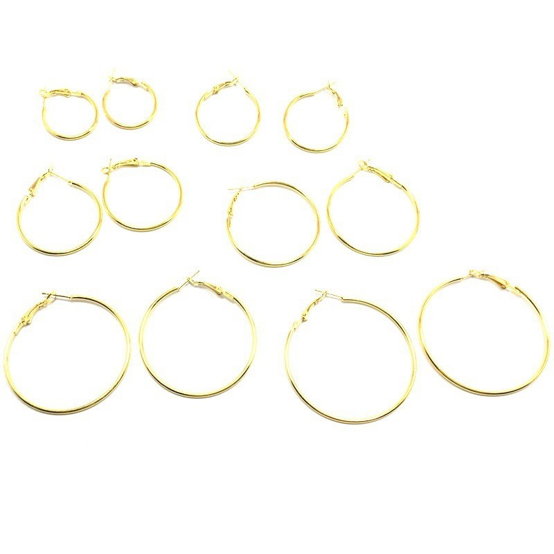 Bộ 5 cặp hoa tai nữa dạng vòng phong cách thời trang đầy độc đáo