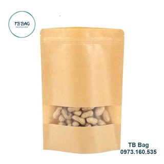 20x30cm-100 túi zipper giấy kraft đáy oval chống nước