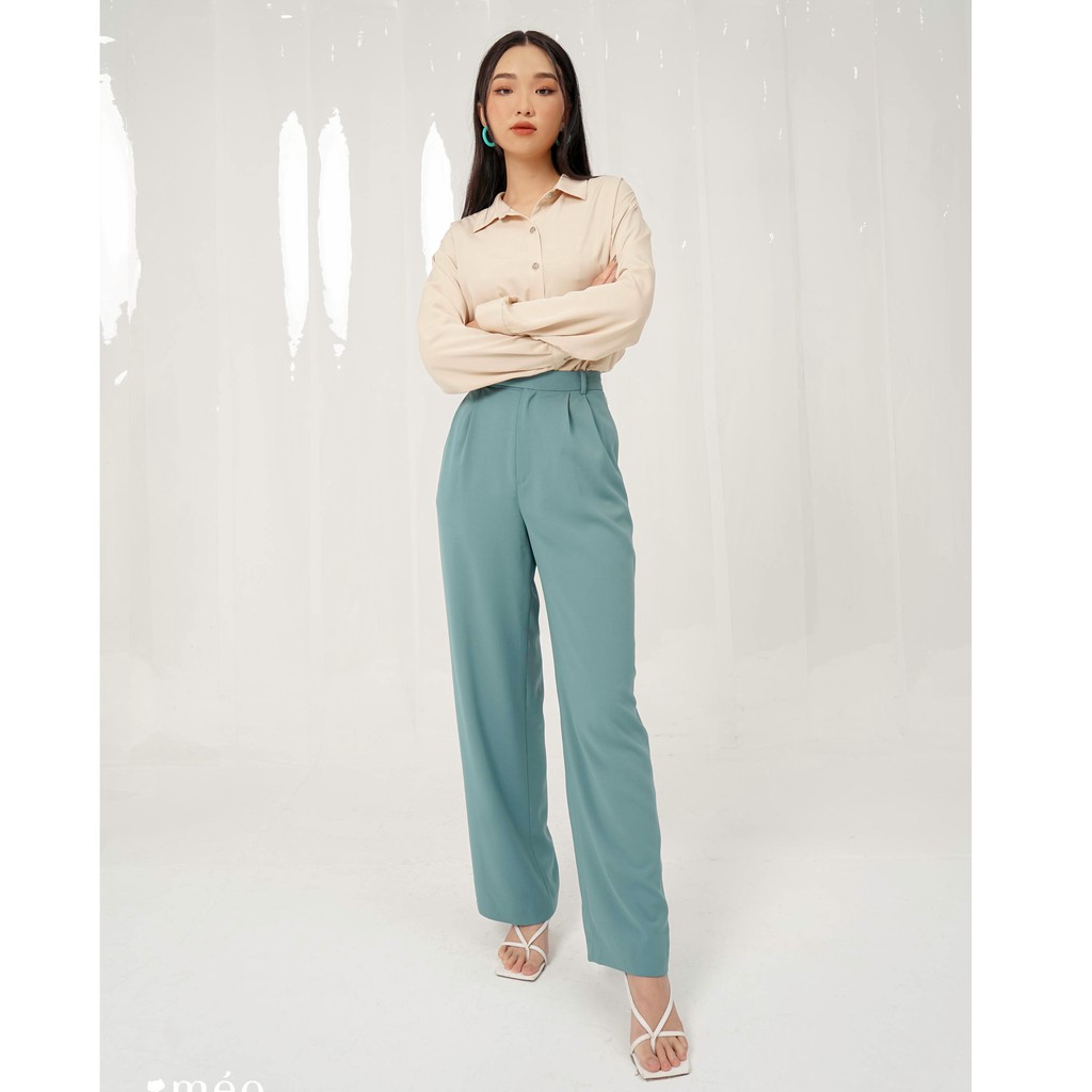 Quần Cullote ống suông lưng cao có túi Pine [Méo Shop]