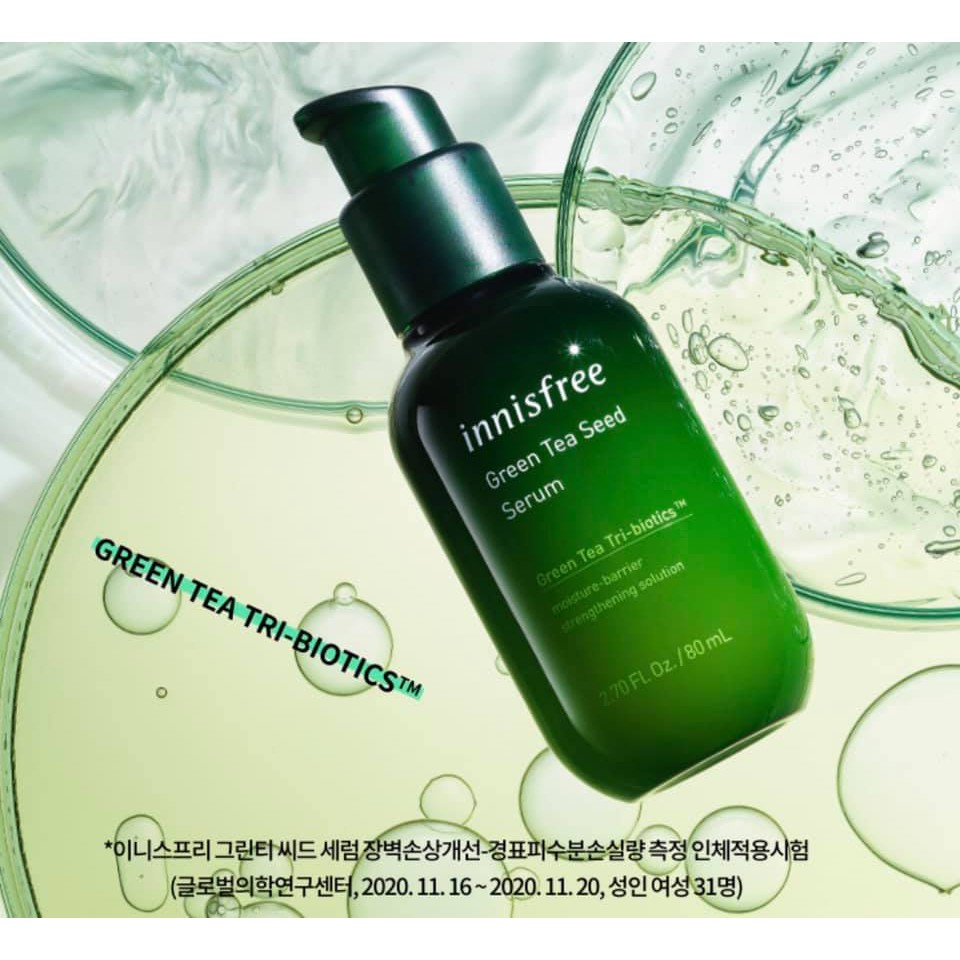 Serum Trà Xanh Innisfree GREEN TEA SEED SERUM Trio -Biotics 80ml {bản mới 2021}