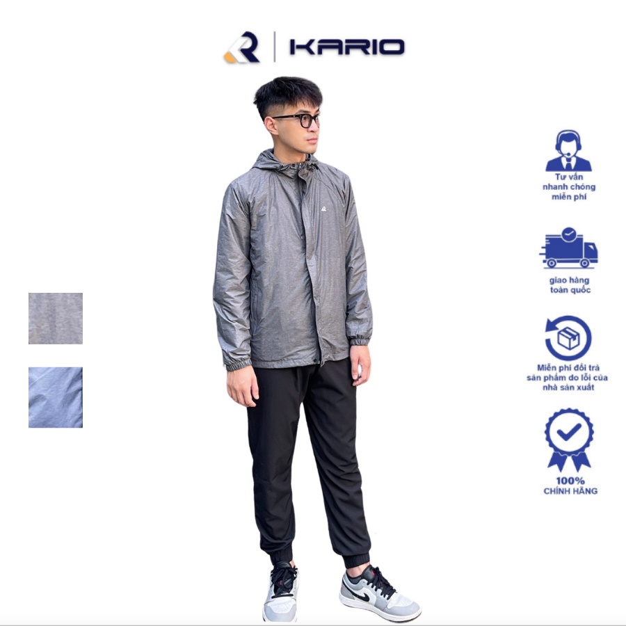 Áo khoác gió thể thao nam KARIO vải gió 2 lớp gió nam cao cấp, vải chống gió tốt KG22-01
