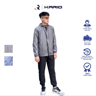 Áo khoác gió thể thao nam KARIO vải gió 2 lớp gió nam cao cấp, vải chống gió tốt KG22-01