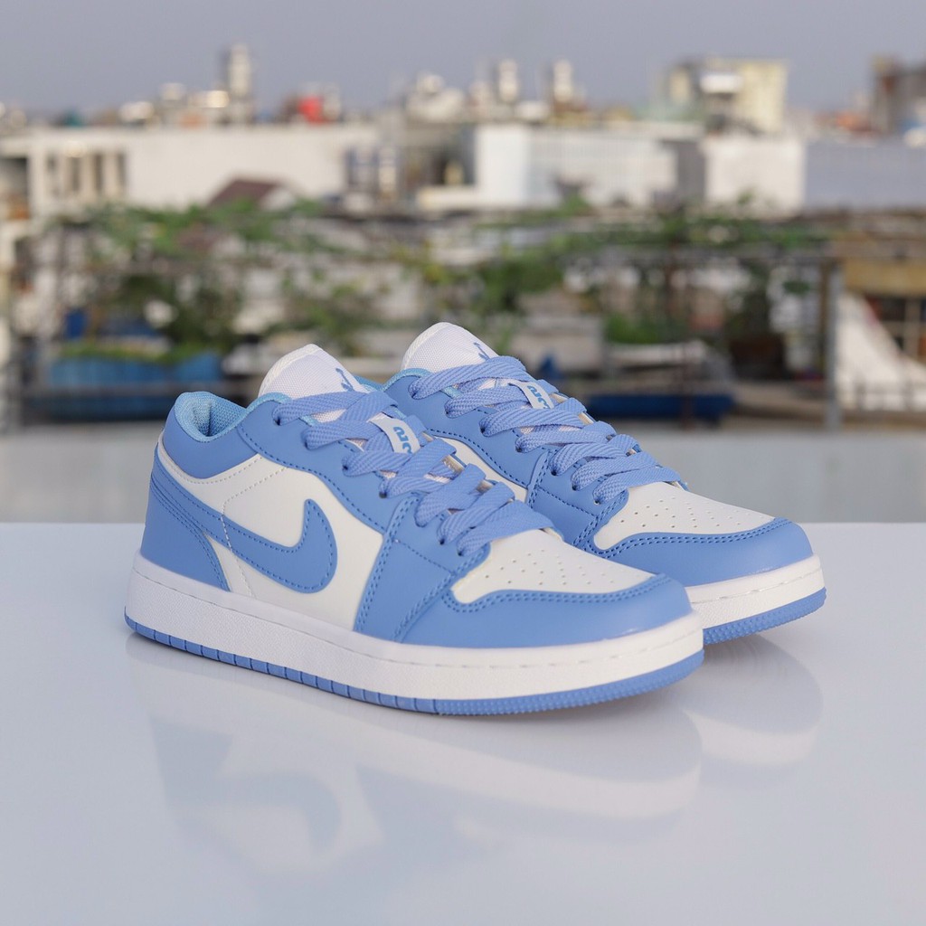 (Bill+tag+Box) Giày thể thao Air Jordan 1 Low UNC Xanh Trắng Cổ Thấp [Freeship]