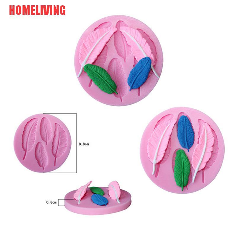 Khuôn Silicone Tạo Hình Lông Vũ 3D Làm Bánh DIY