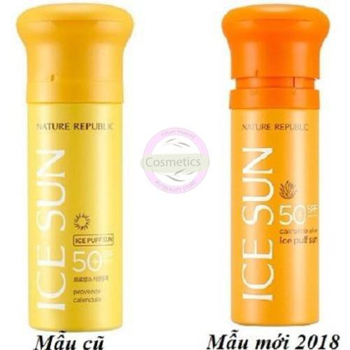 [Mẫu Mới Vỏ Xanh] Kem chống năng ICE SUN SPF50+ Nature republic ice puff sun