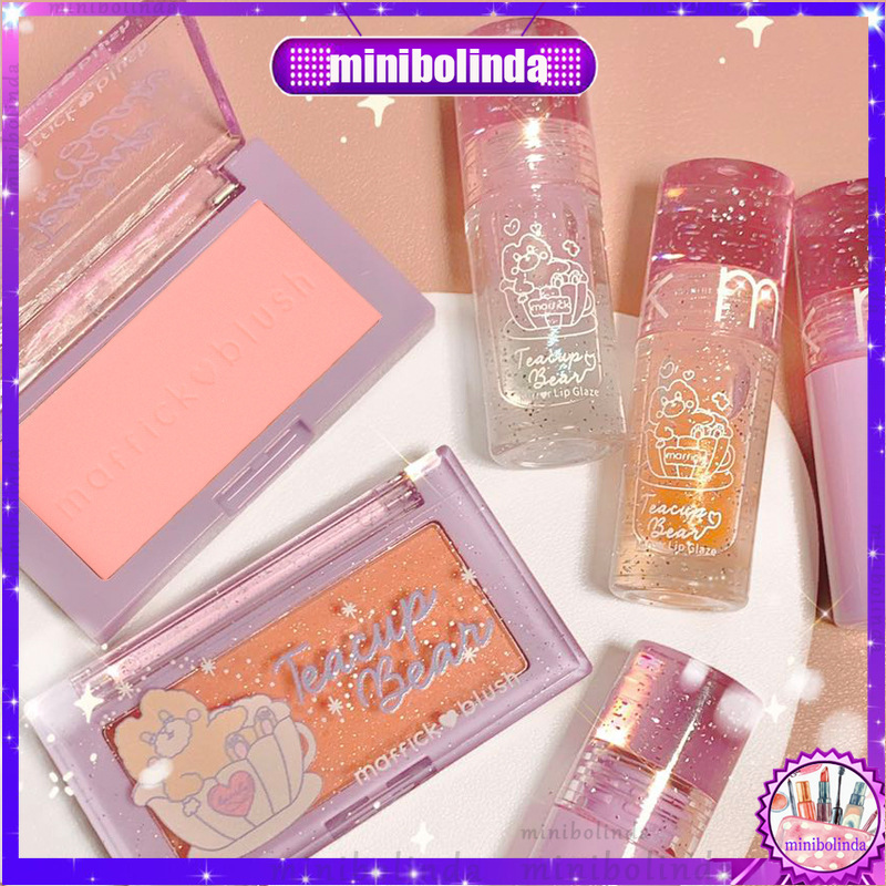 MAFFICK Phấn má Son kem Set Teacup Bear Lip Glaze Blush Lip Gloss | BigBuy360 - bigbuy360.vn
