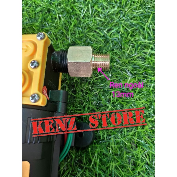 Đầu nối bơm đôi mini 12v bằng đồng, nối ren 18mm bơm đôi ra ren ngoài 13mm