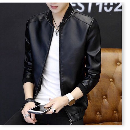 Áo khoác da nam bomber xịn xò cao cấp cho các bạn cool ngầu , bao bảnh KHANH AN FASHION