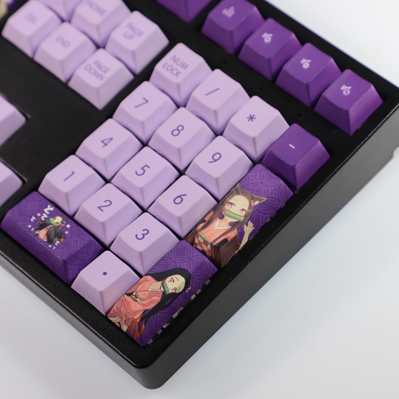 Kamado Nezuko Keycap Cherry Profile Demon Slayer Theme anime PBT Dye phụ bàn phím cơ Keycap