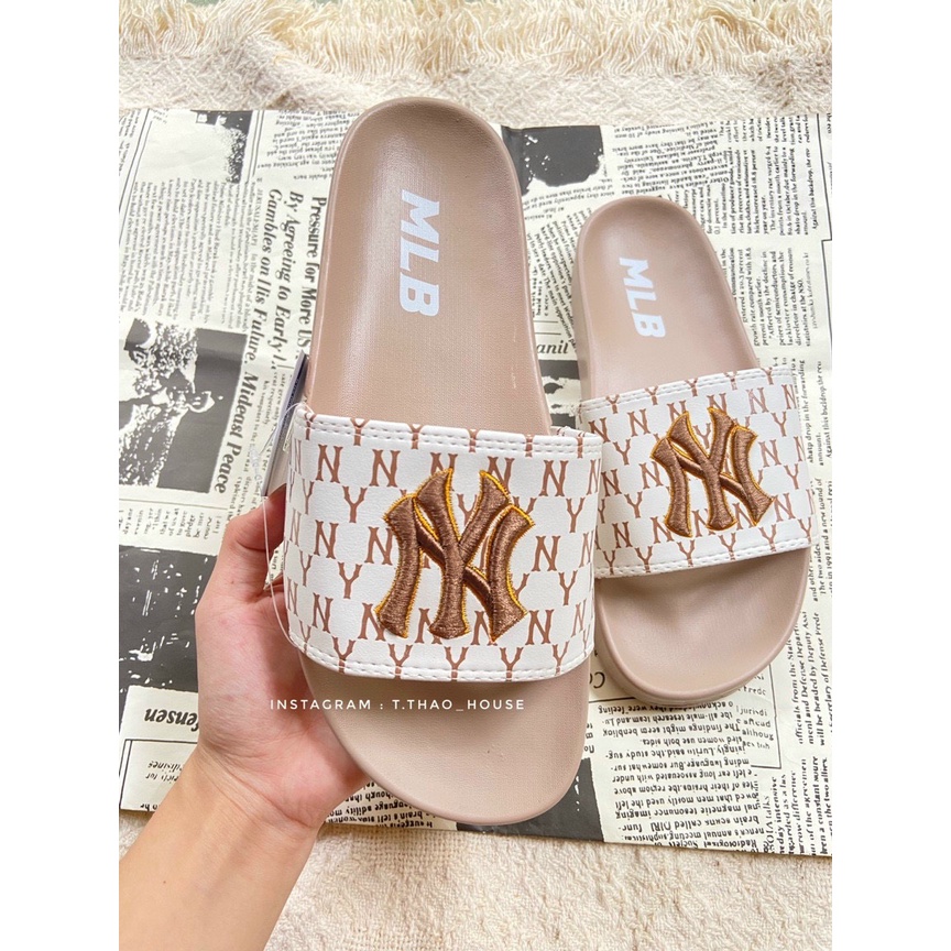 Dép Quai Ngang MLB NY Unisex Thời Trang Nam Nữ Hot Nhất Siêu Êm - Siêu Đẹp