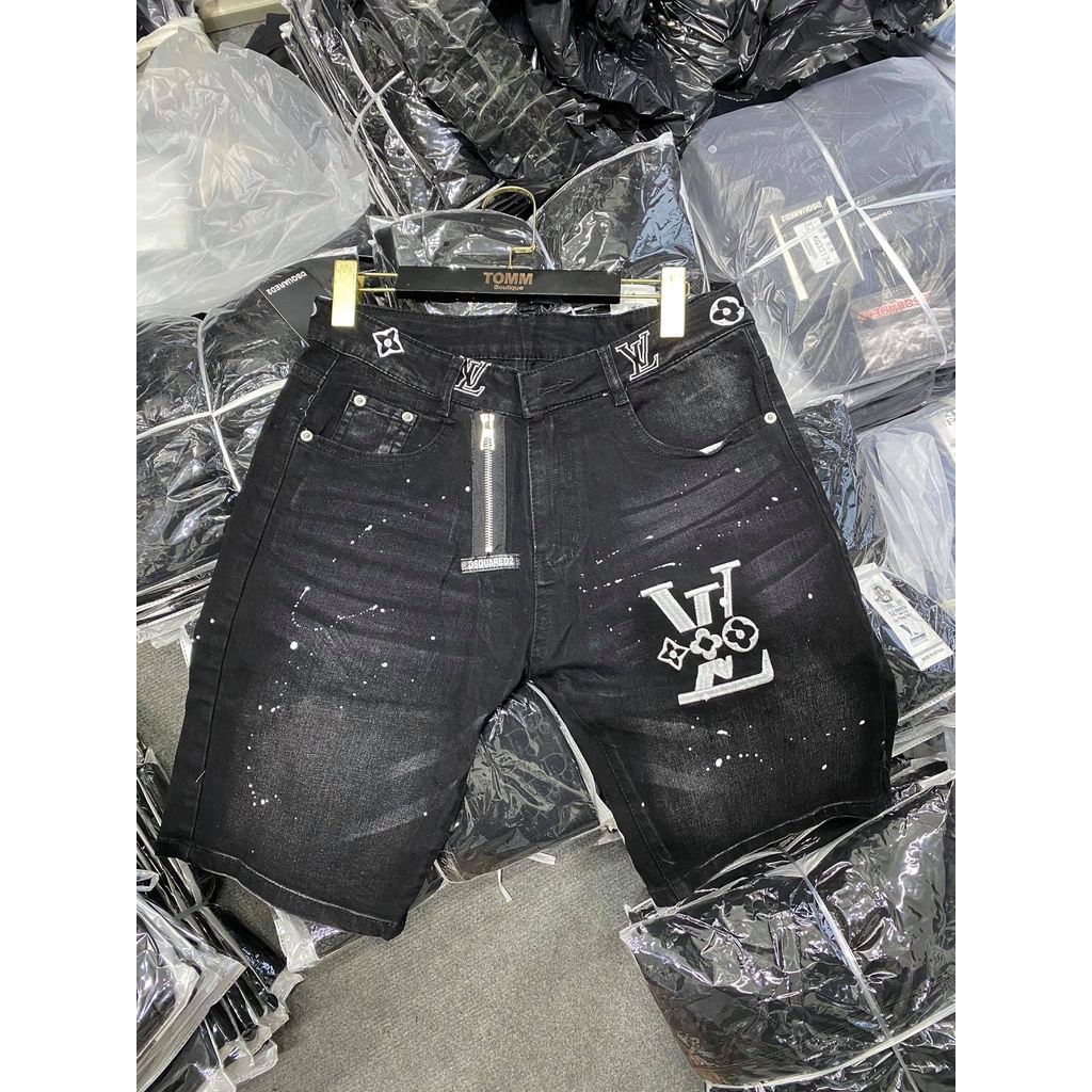 Quần Ngố Dsq Quần short Bò Thời Trang DSQ Khóa Lệch , Short Jean Huy Hiệu Thêu Logo Hàng Hót Nhất 2021