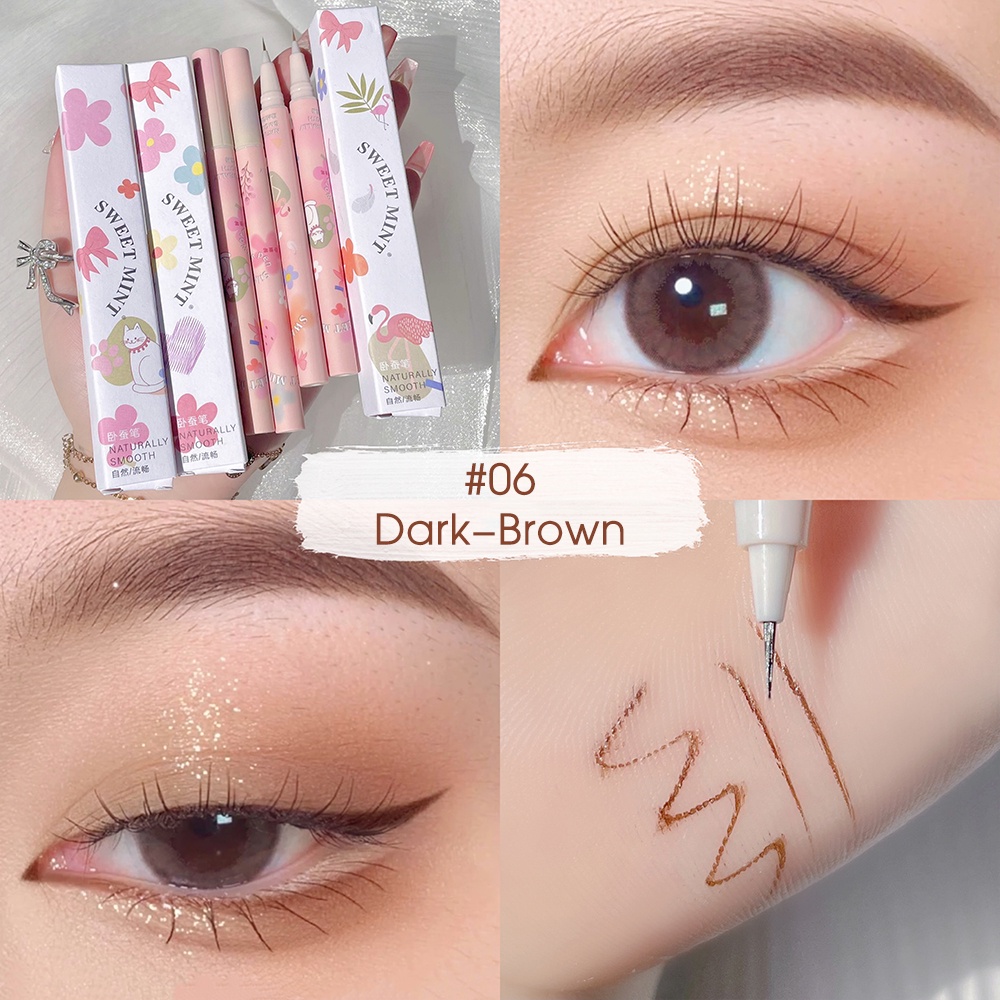 Bút Kẻ Mắt Trang Điểm Mịn Màng Và Tinh Tế Màu Đen Bạc Hà Tự Nhiên Phù Hợp Với Mọi Loại Da