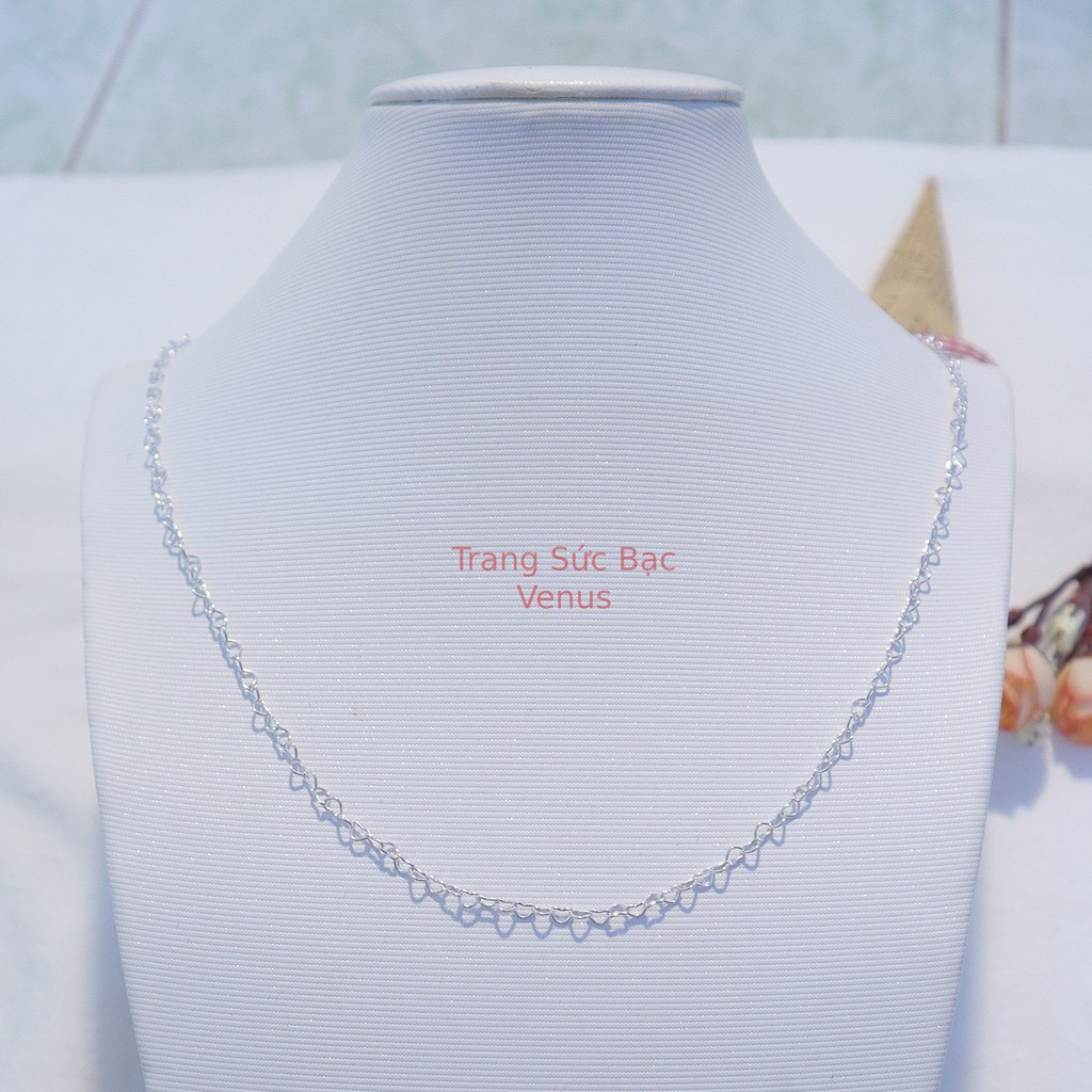 Dây chuyền cổ kết mắt trái tim bằng bạc 925- Trang Sức Bạc Venus