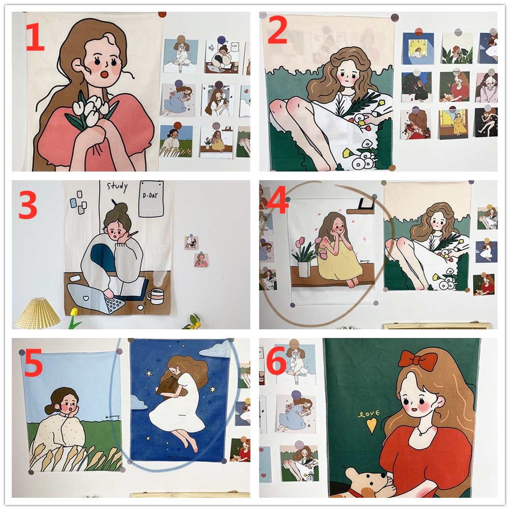 Tranh Vải Treo Tường Họa Tiết Dễ Thương Trang Trí Nhà Cửa